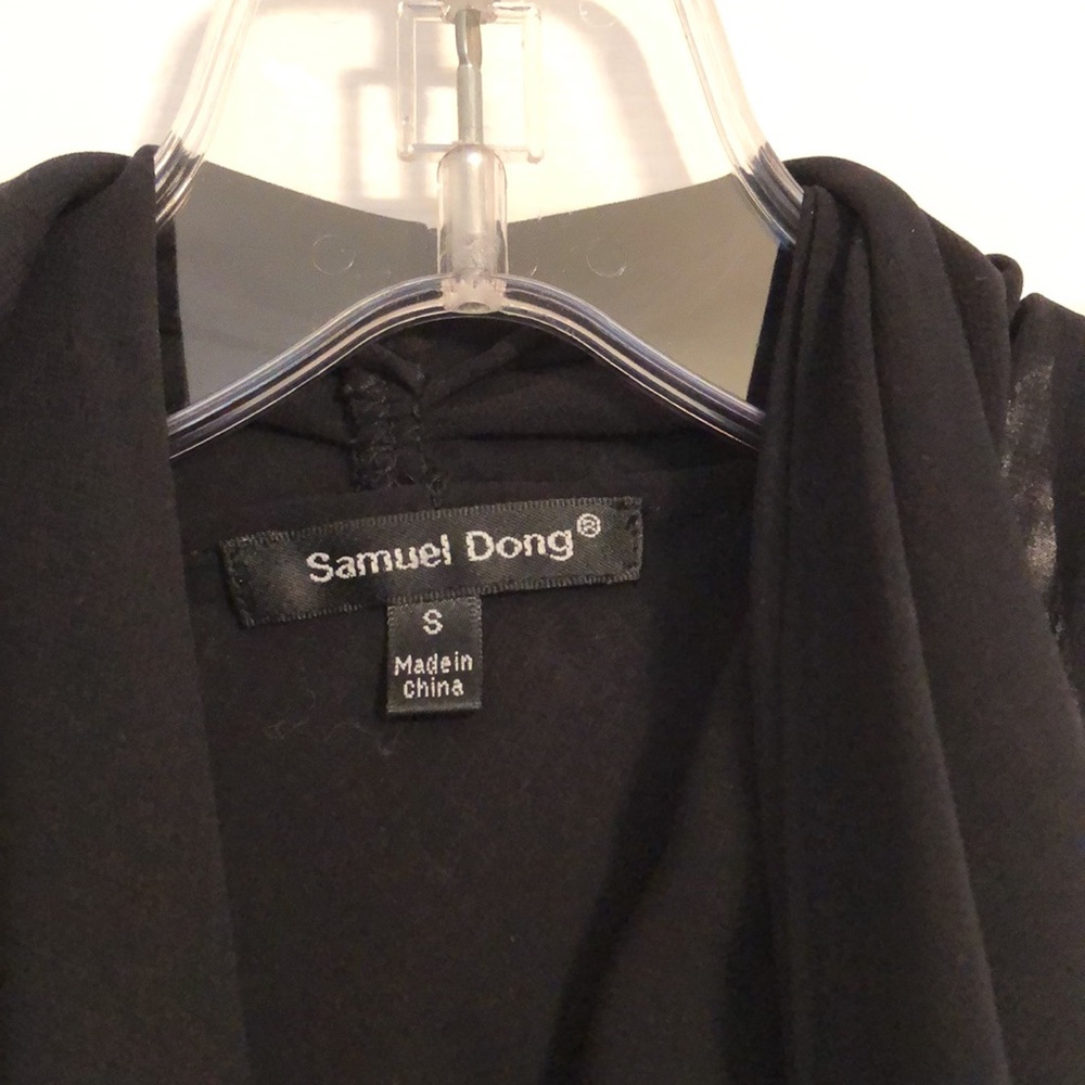 Black cowl neck blouse with split waist - Picture 2 of 3
